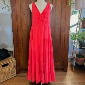 Women's Universal Thread Coral Maxi Dress with Pockets - Size Large